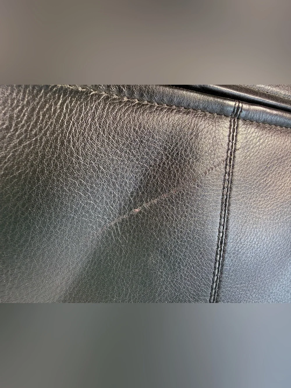 ILI Black Leather Briefcase Messenger Bag - Men